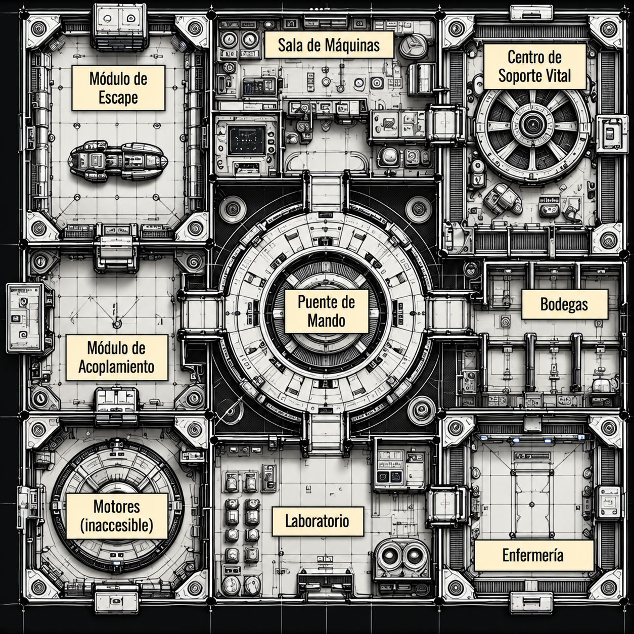 Mapa de la estación orbital Avalon